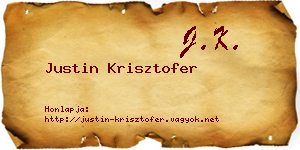 Justin Krisztofer névjegykártya
