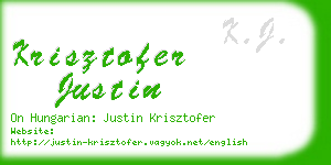 krisztofer justin business card